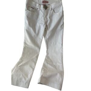 Stretch Denim Soda White Jeans Women’s 9/10 Orange Details on Pockets- EUC